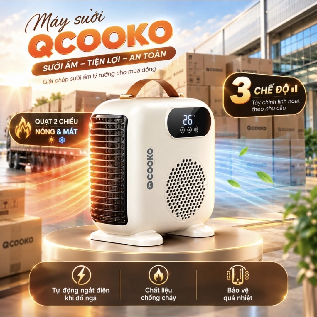 Máy sưởi mini QCOOKO dùng cho mùa lạnh